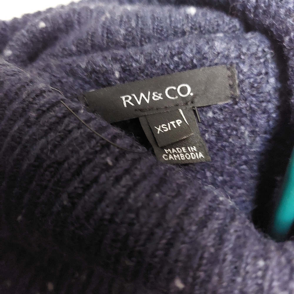 RW&CO Navy Blue Knit Turtleneck Dress - Picture 11 of 12